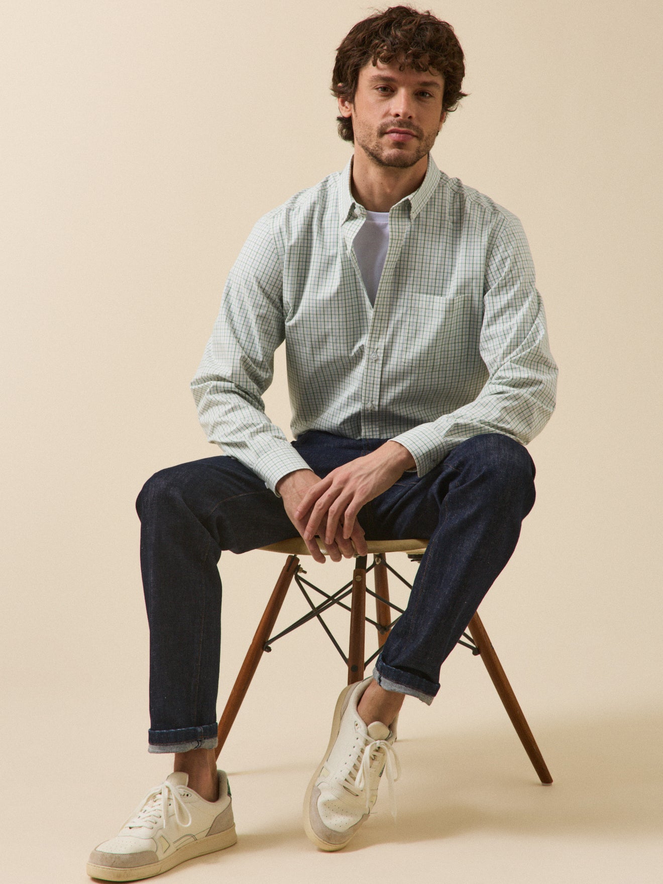 Chemise carreaux Tattersall homme coupe contemporaine