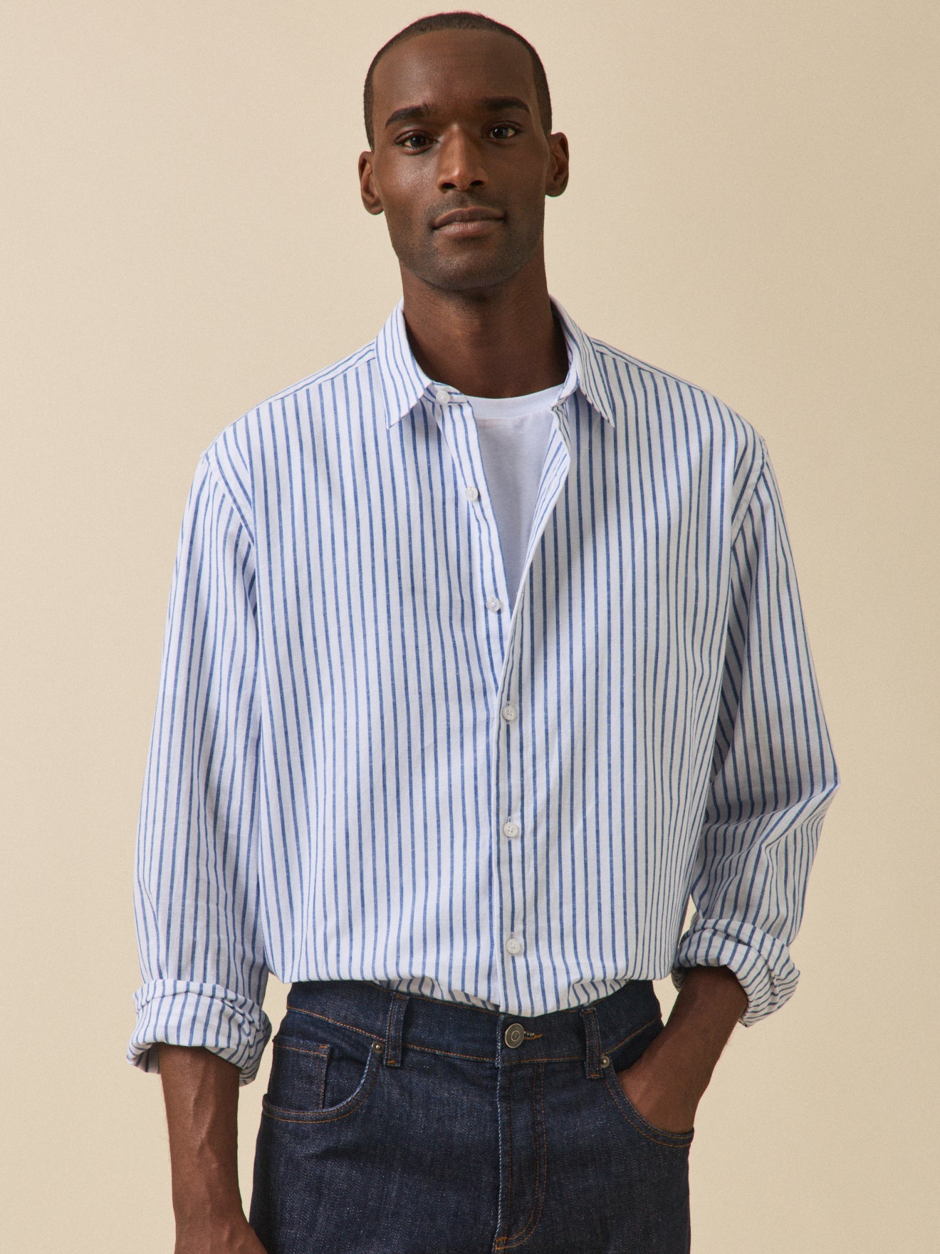 Chemise rayée homme coupe contemporaine