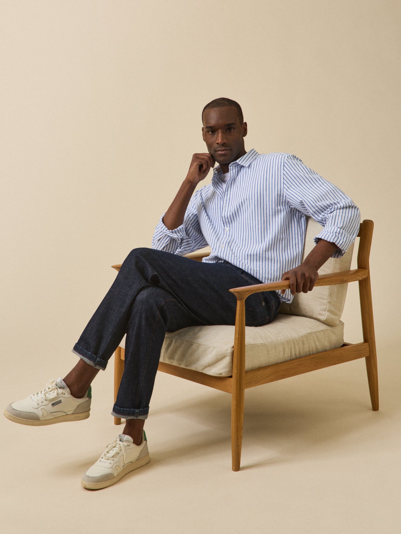 Chemise rayée homme coupe contemporaine