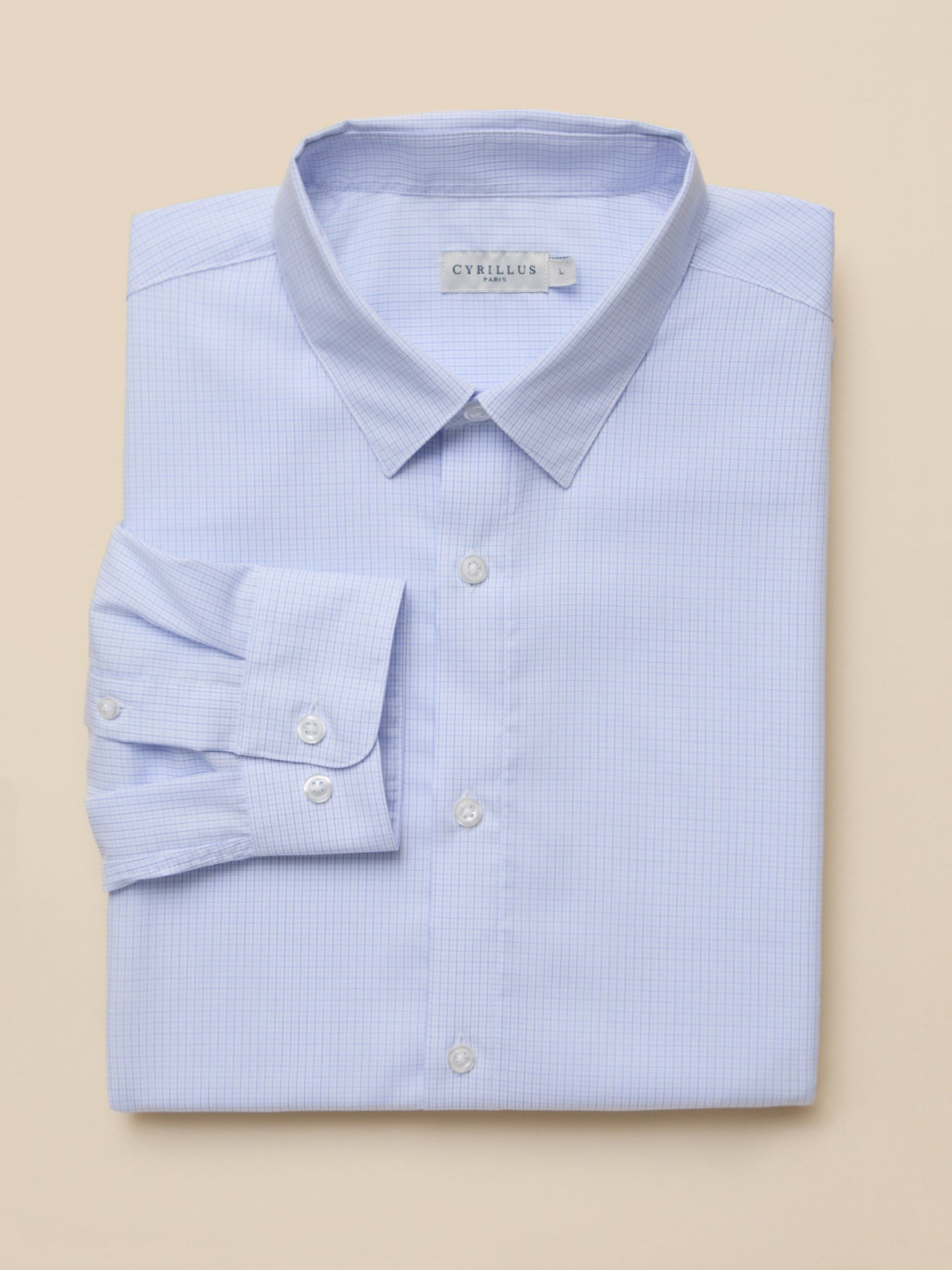 Slim fit herenhemd in geruite popeline