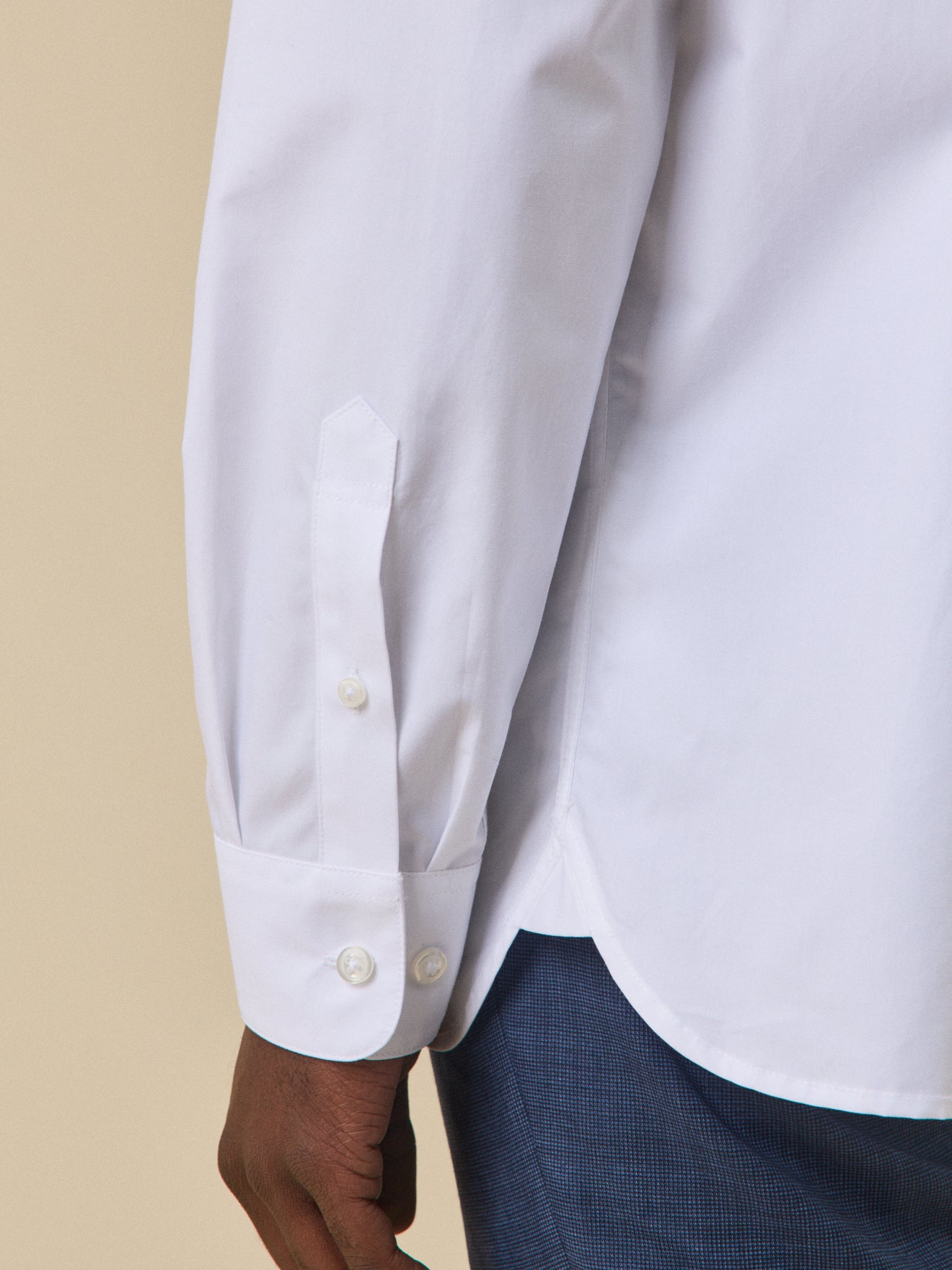 Hedendaags herenhemd in effen popeline