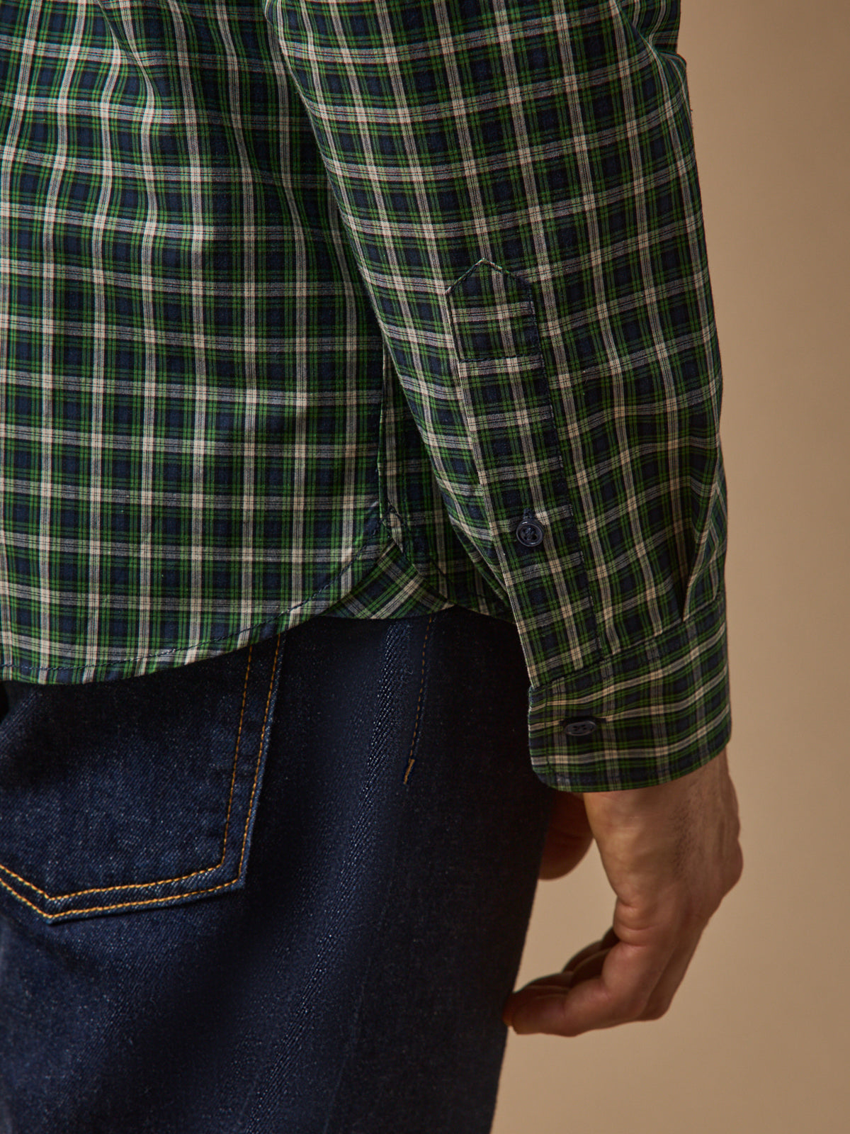 Geruit herenhemd in popeline - slim fit