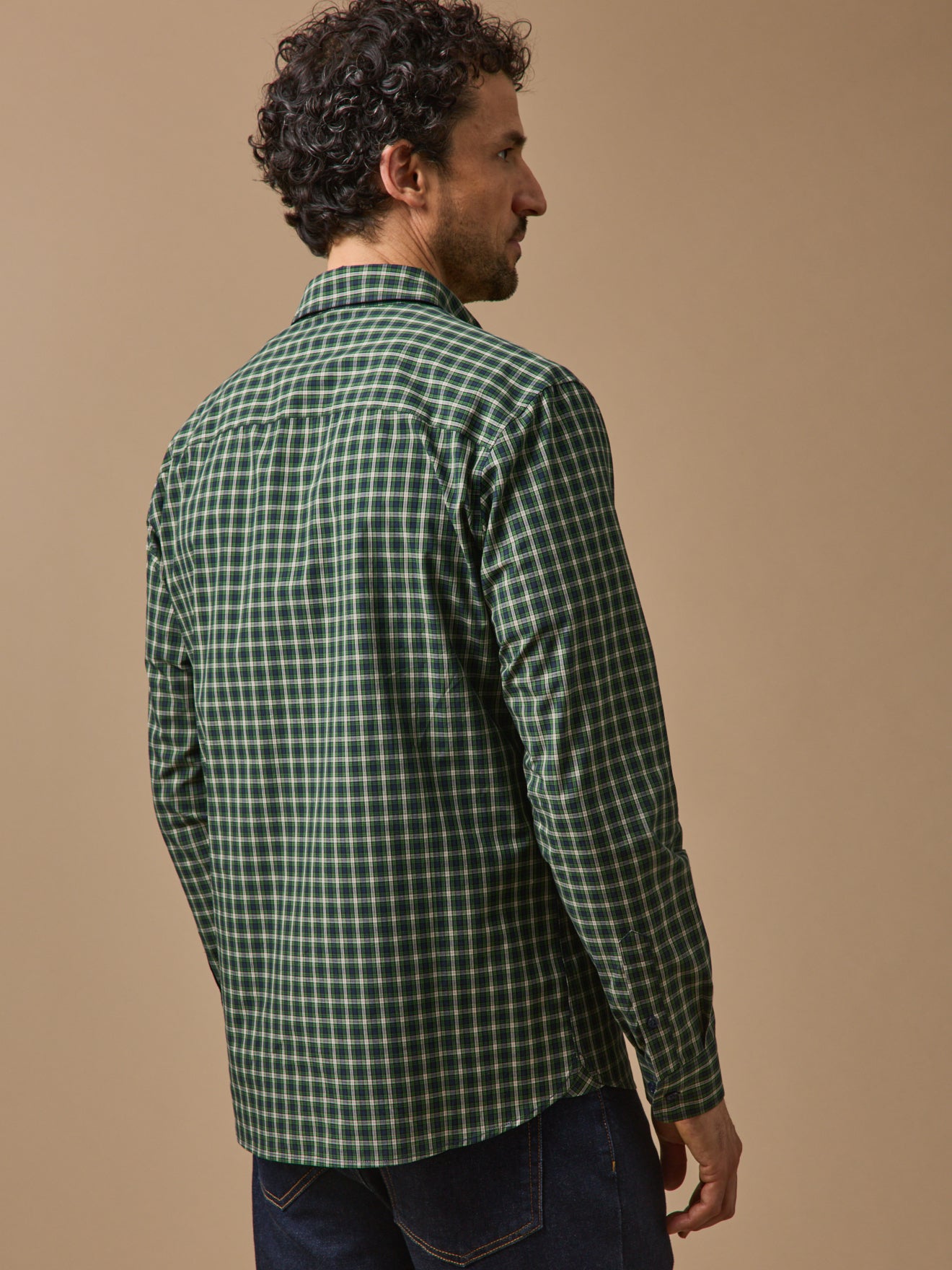 Geruit herenhemd in popeline - slim fit