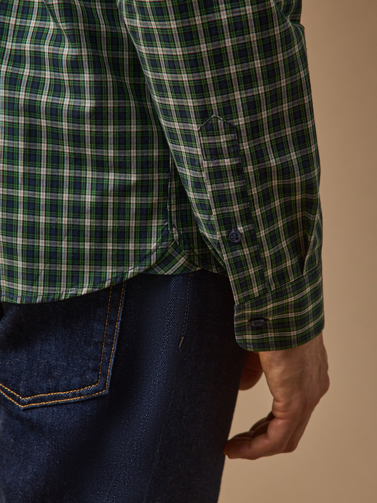 Geruit herenhemd in popeline - slim fit