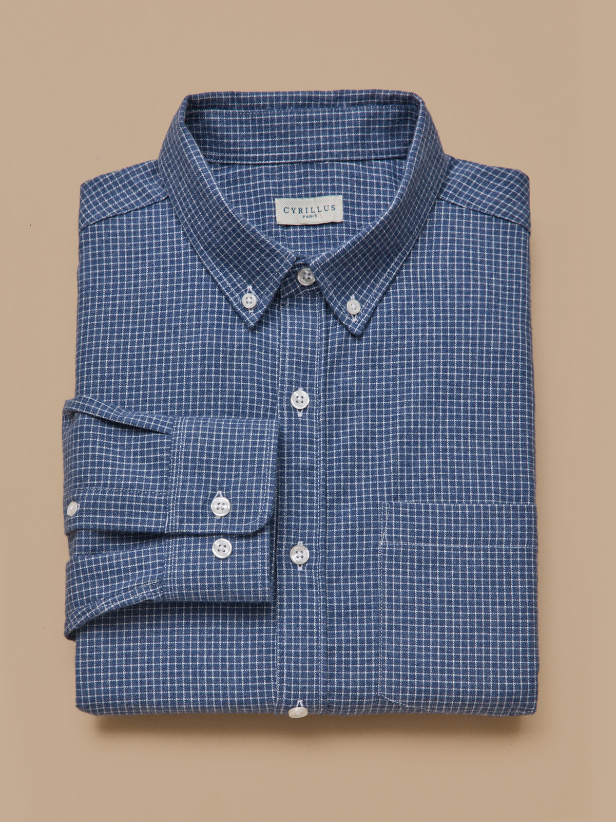 Geruit herenhemd in flanel - hedendaags model
