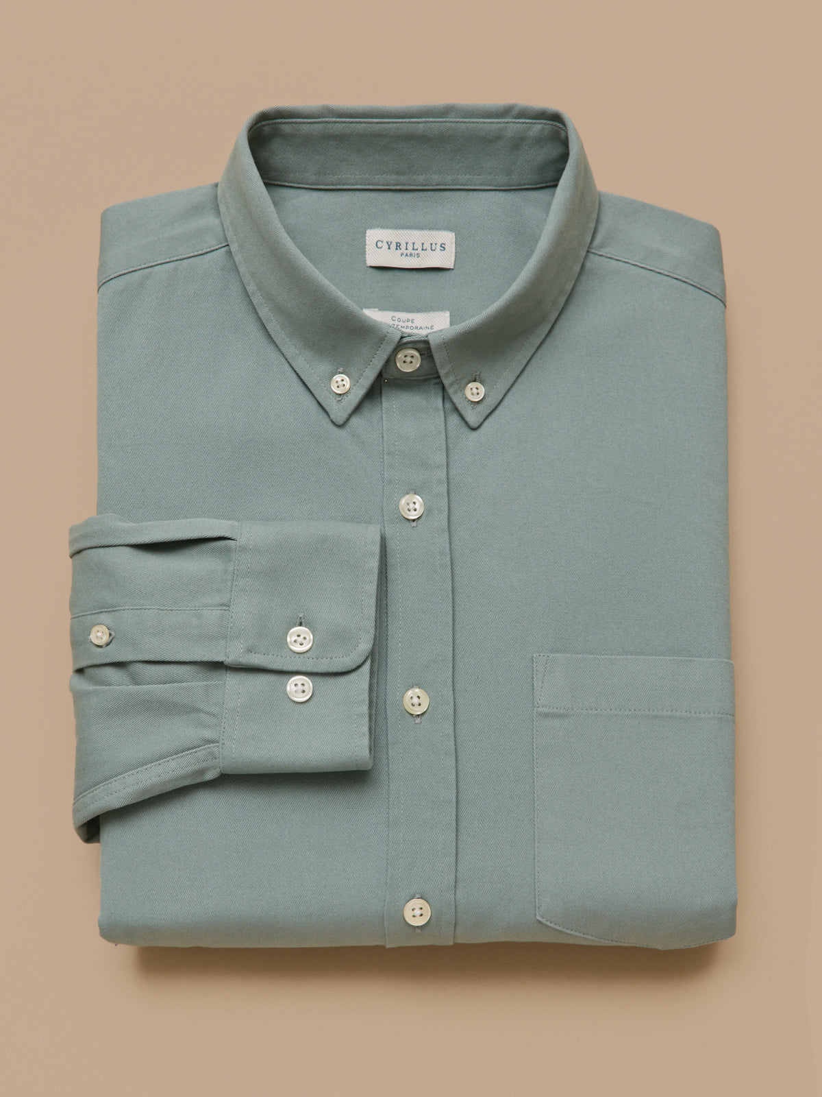 Chemise twill délavé homme - coupe contemporaine