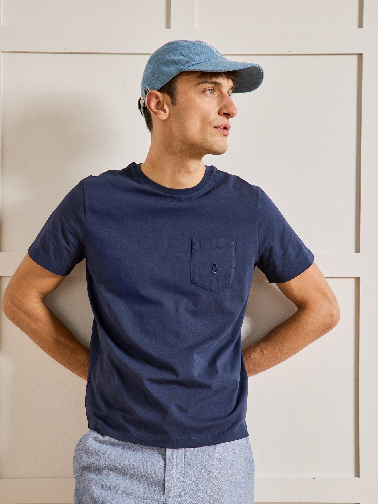 T-shirt uni brodé homme coton biologique