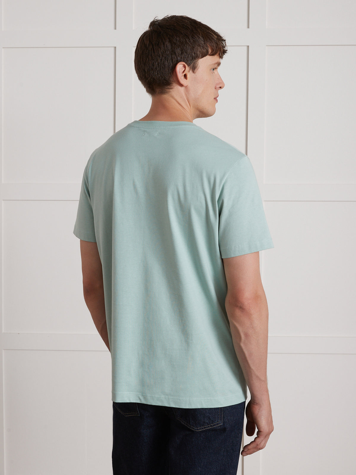 Effen herenshirt met borduursel - biokatoen