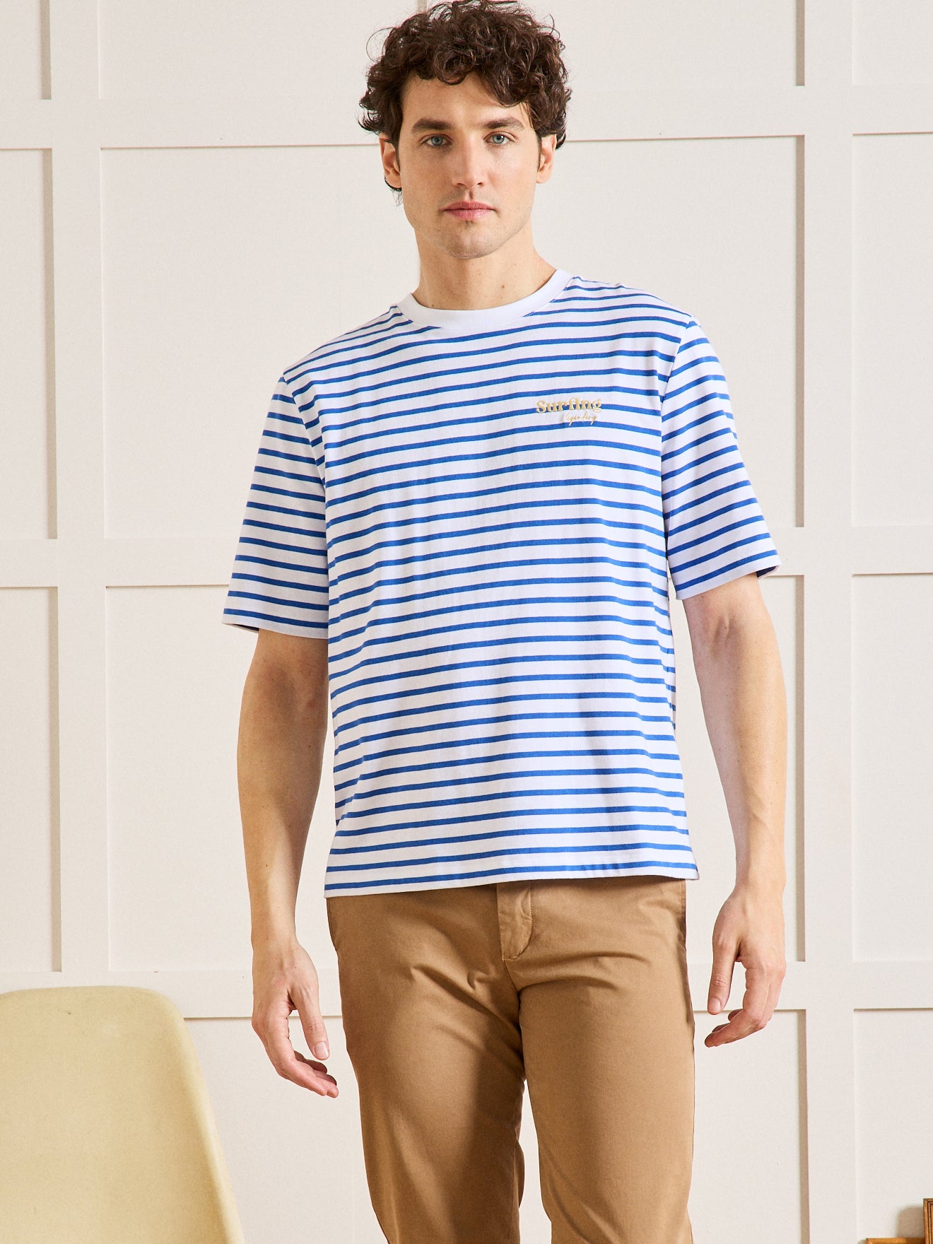 T-shirt rayé homme relax fit coton biologique