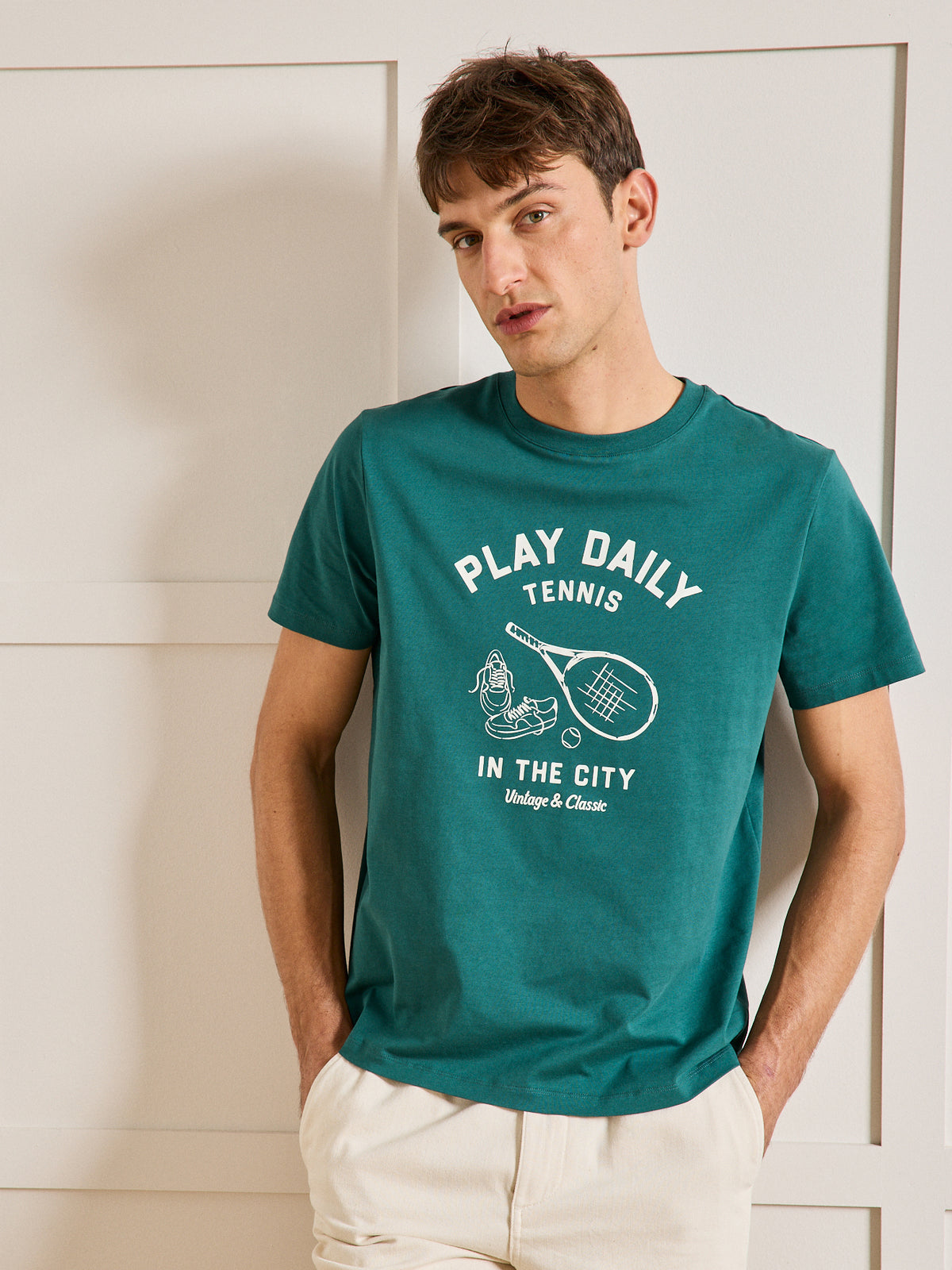 T-shirt coton biologique homme motif devant