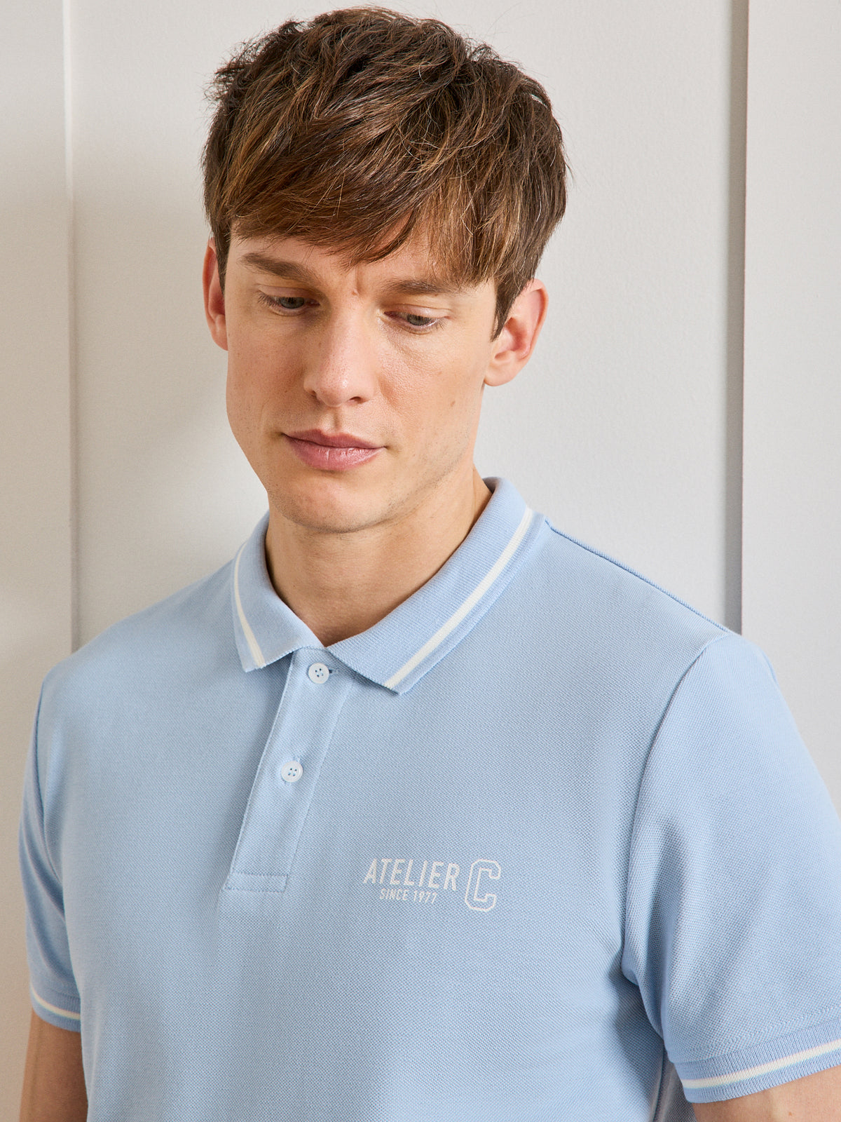 Polo bicolore maille piquée homme coton biologique