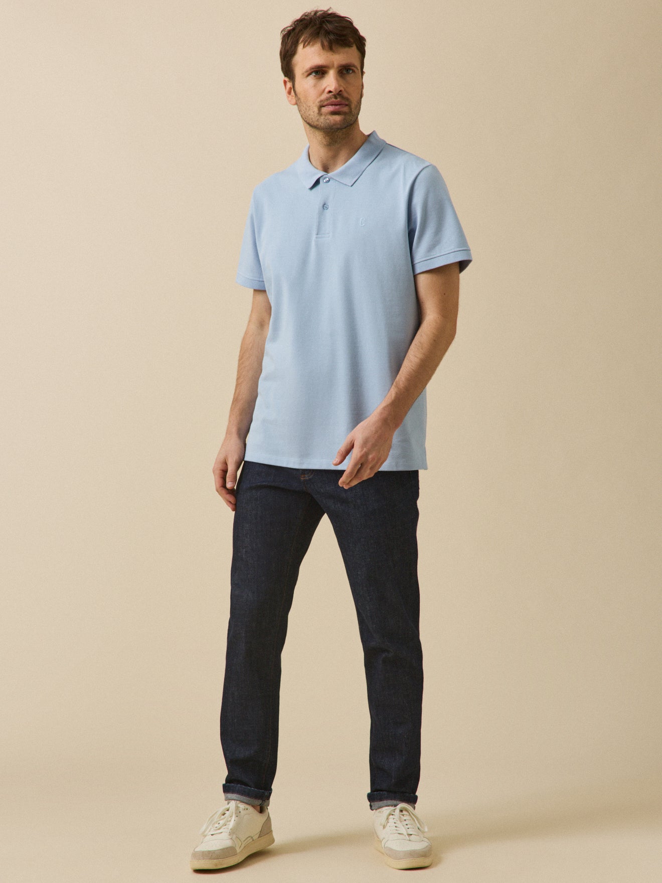 Polo uni maille piquée homme coton biologique