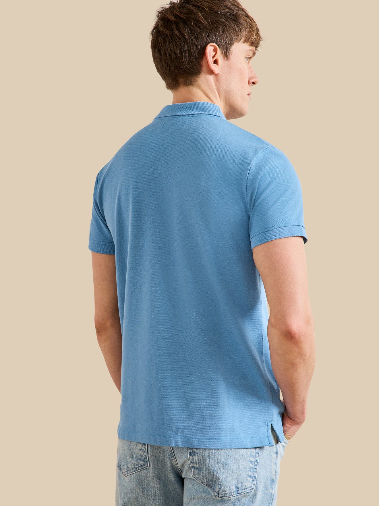 Effen herenpolo in piquétricot - biokatoen