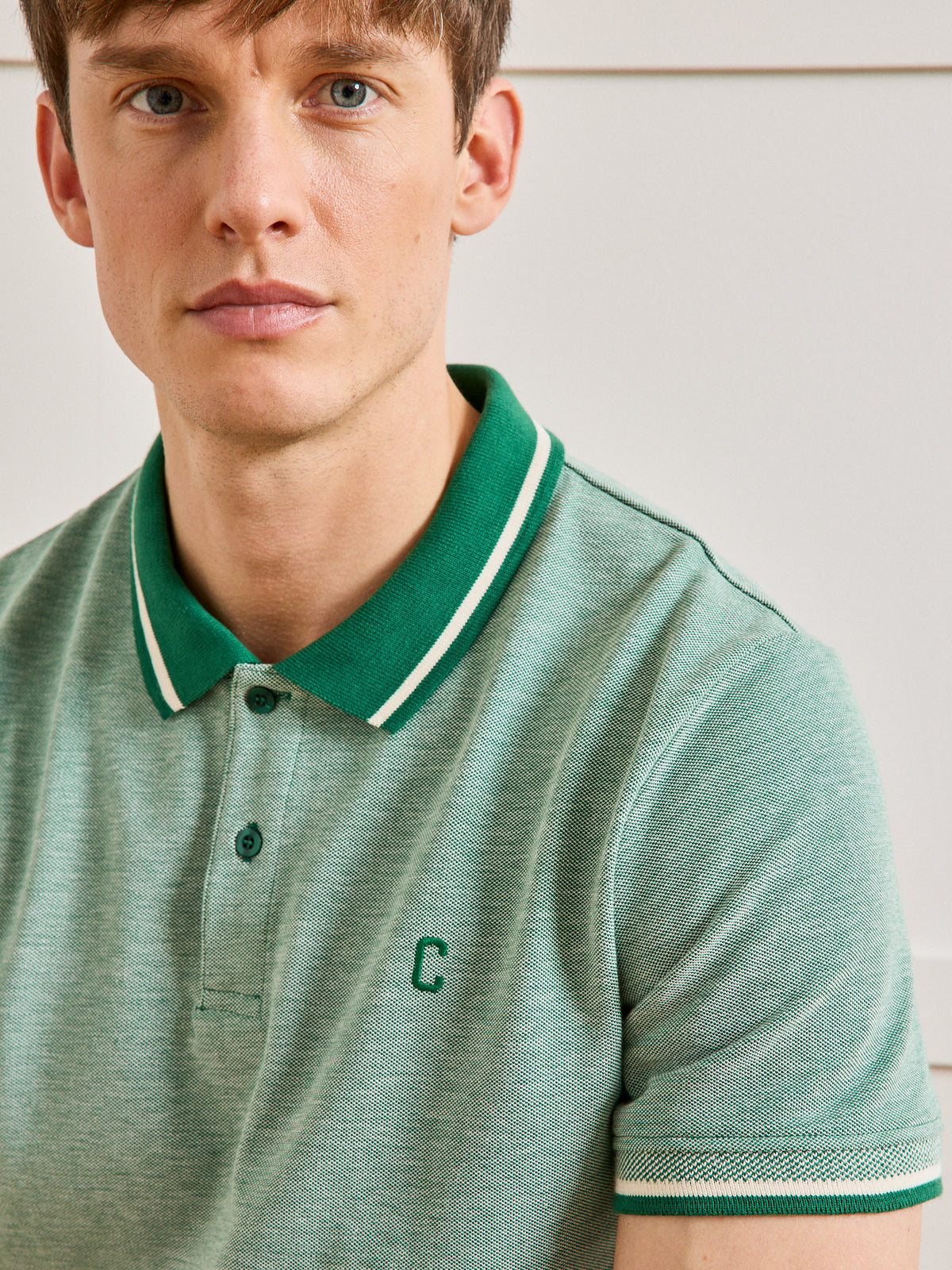 Polo maille piquée effet chiné homme coton biologique
