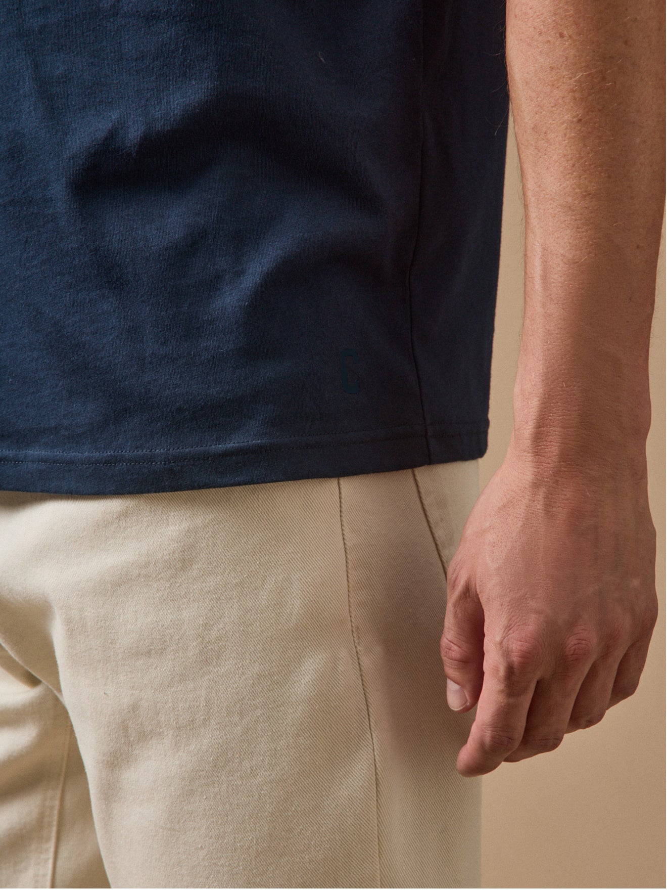 Effen herenshirt in biokatoen