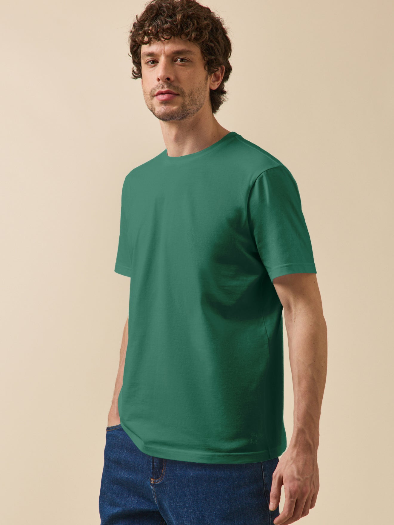 Effen herenshirt in biokatoen