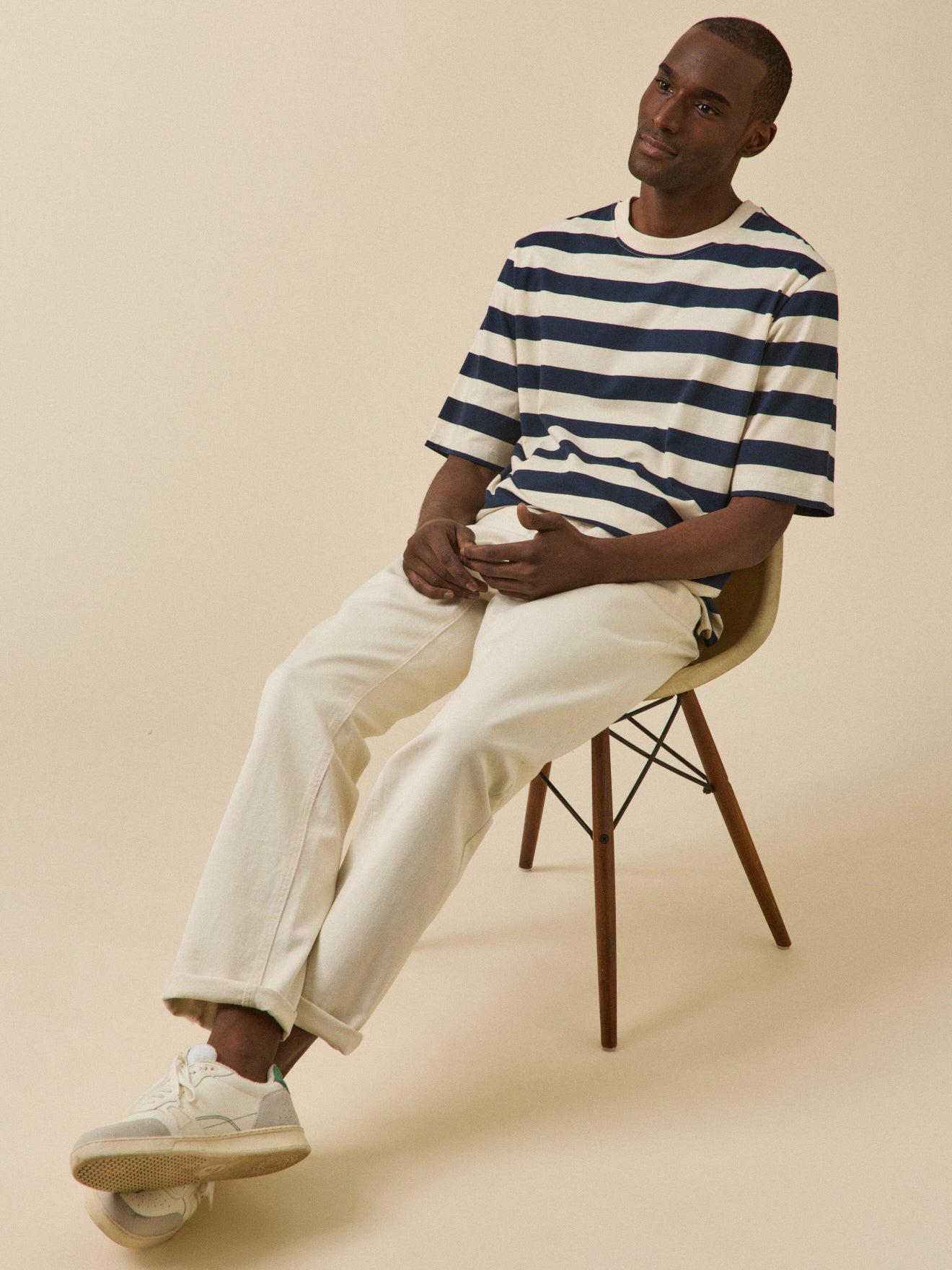 Gestreept herenshirt in biokatoen