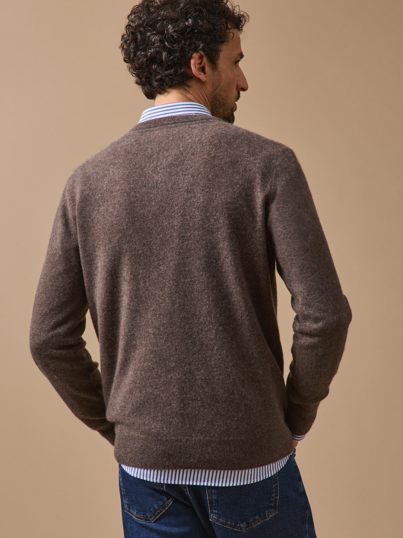 Herentrui met V-hals - Kasjmier collectie