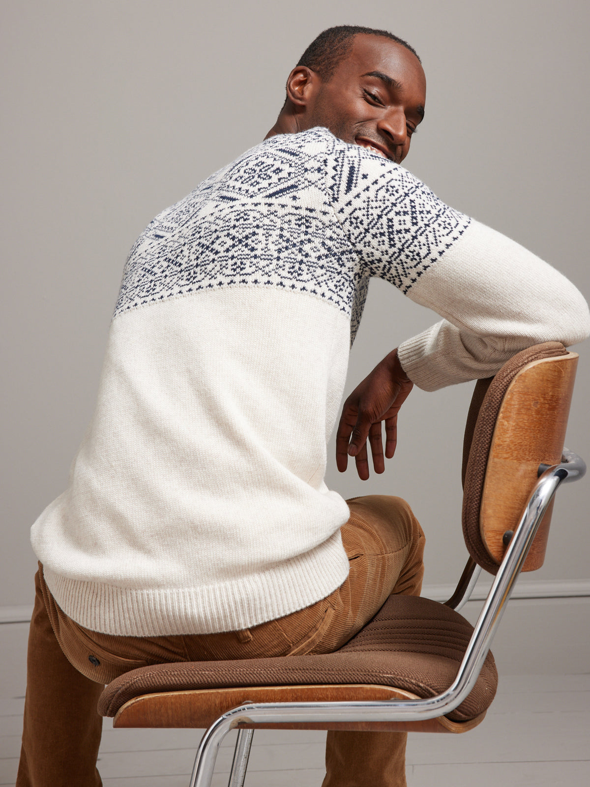 Herentrui met ronde hals - Jacquard family collection