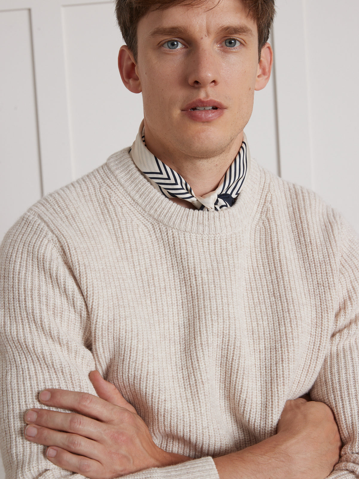 Herentrui met ronde hals in ribtricot
