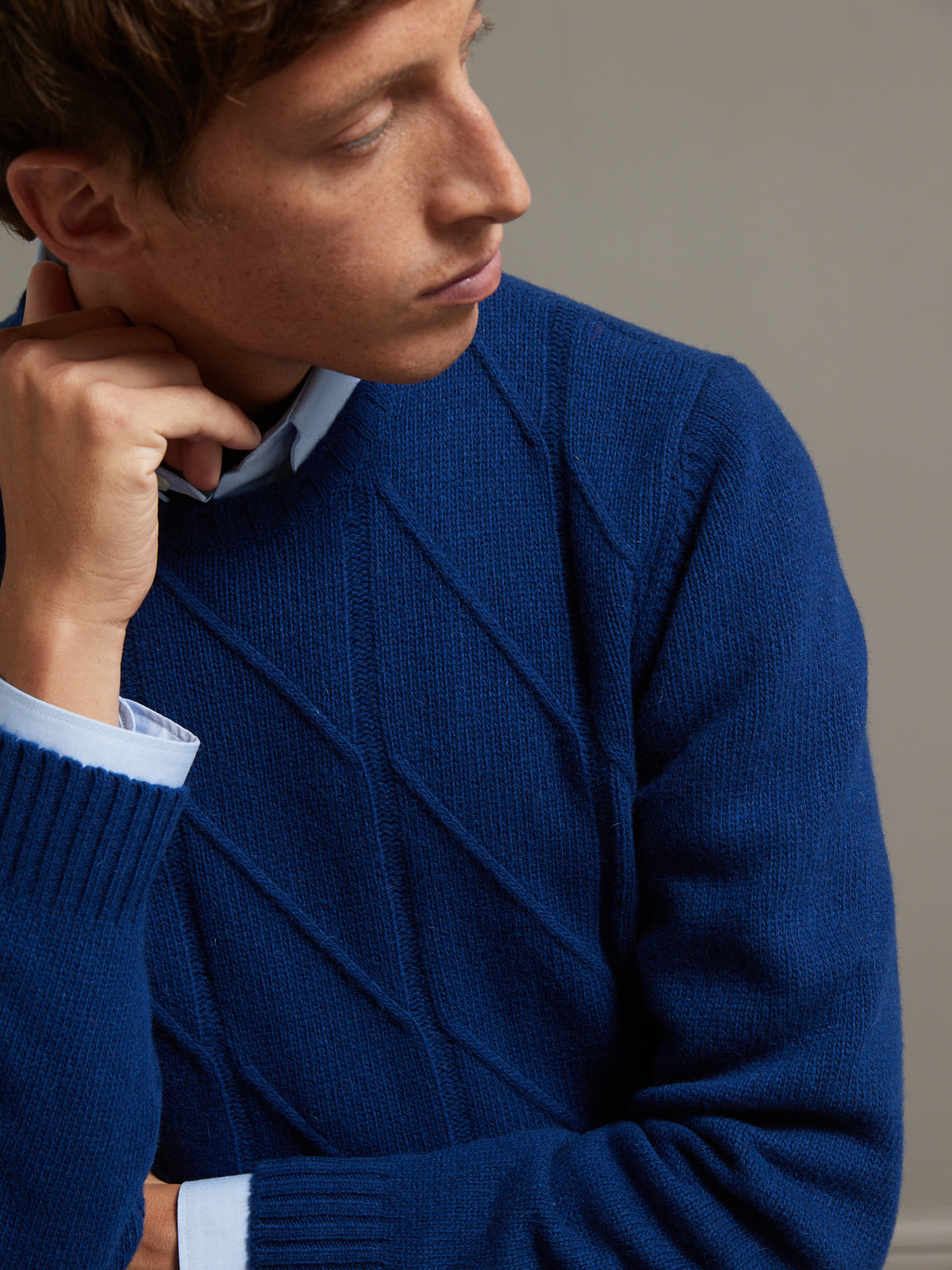 Pull maille fantaisie col rond homme