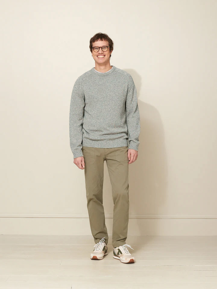 Pull coton mouliné col rond homme