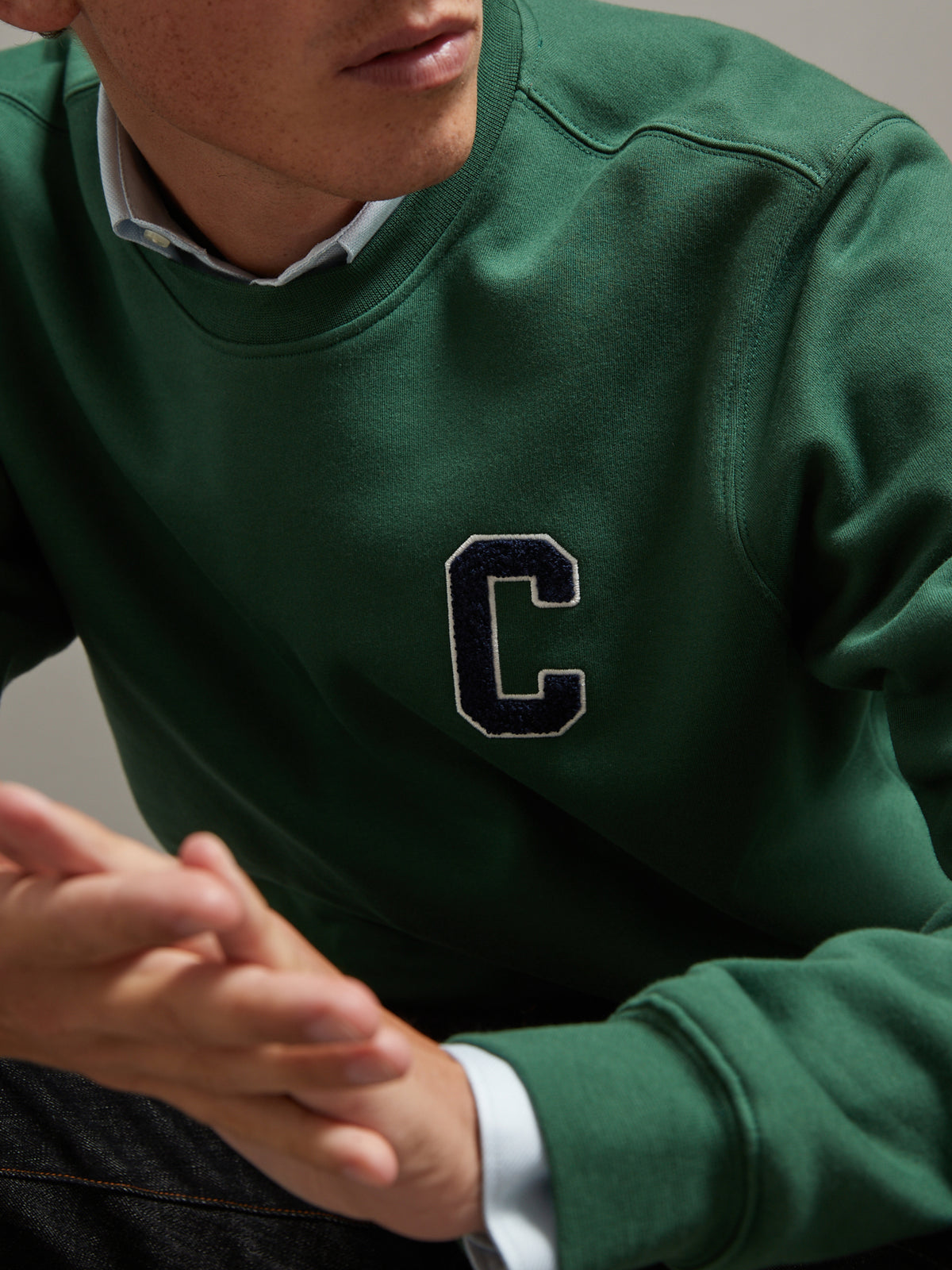 Herensweater in molton - biokatoen