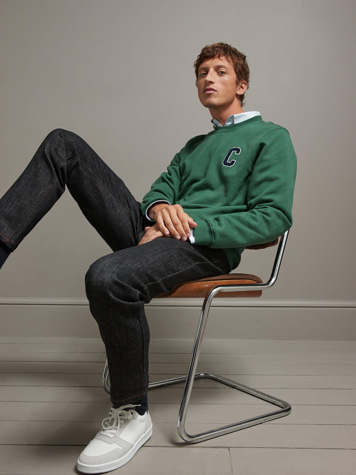 Herensweater in molton - biokatoen