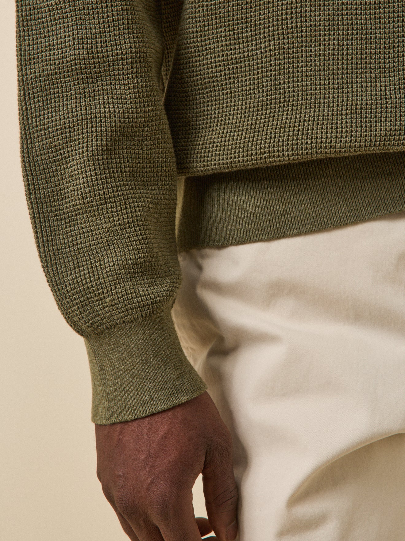 Herentrui met ronde hals in gewafeld tricot