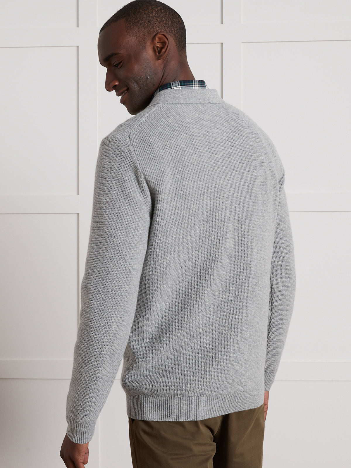 Herentrui met polokraag in gewafeld tricot