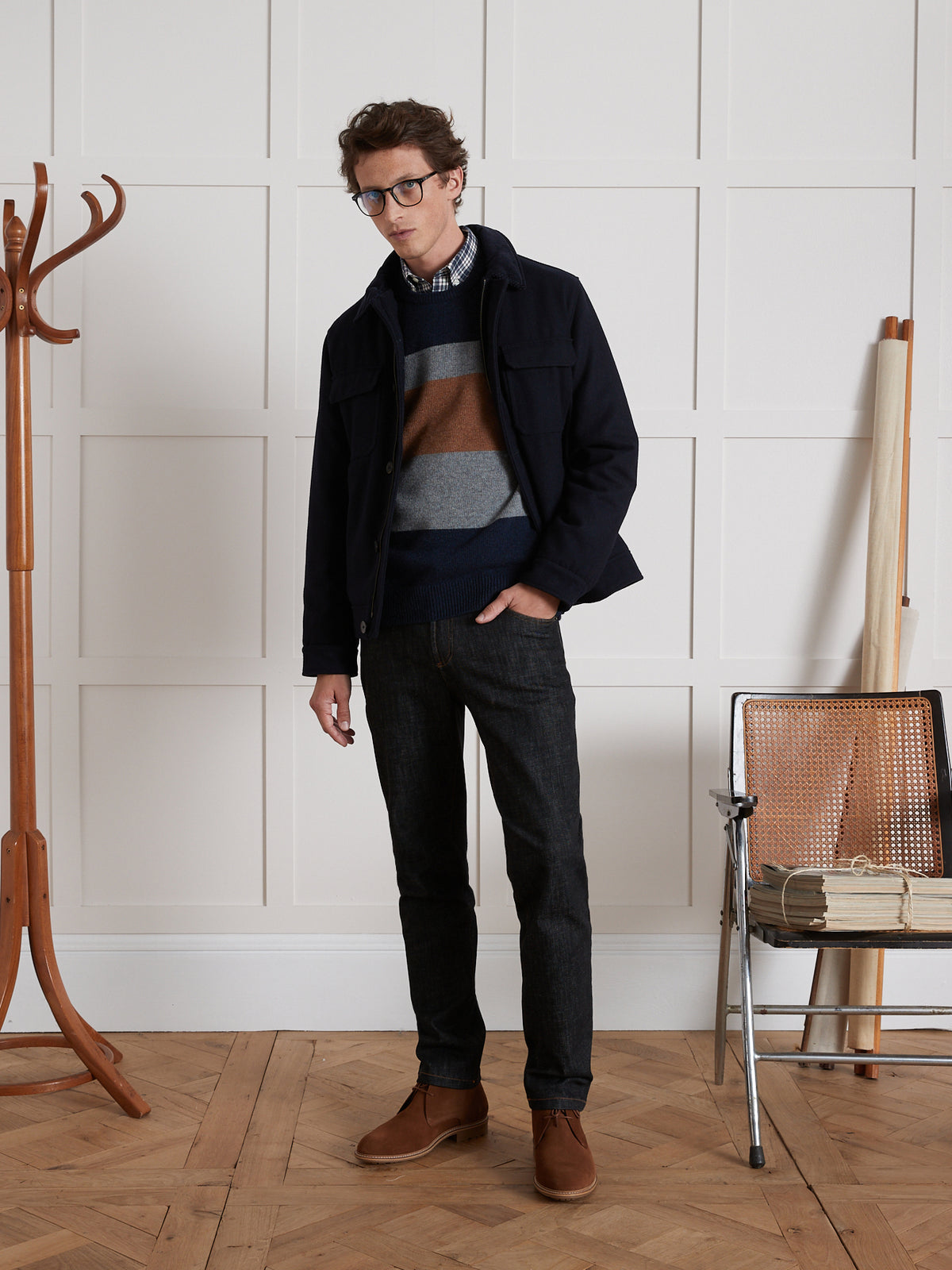 Colorblock herentrui met ronde hals