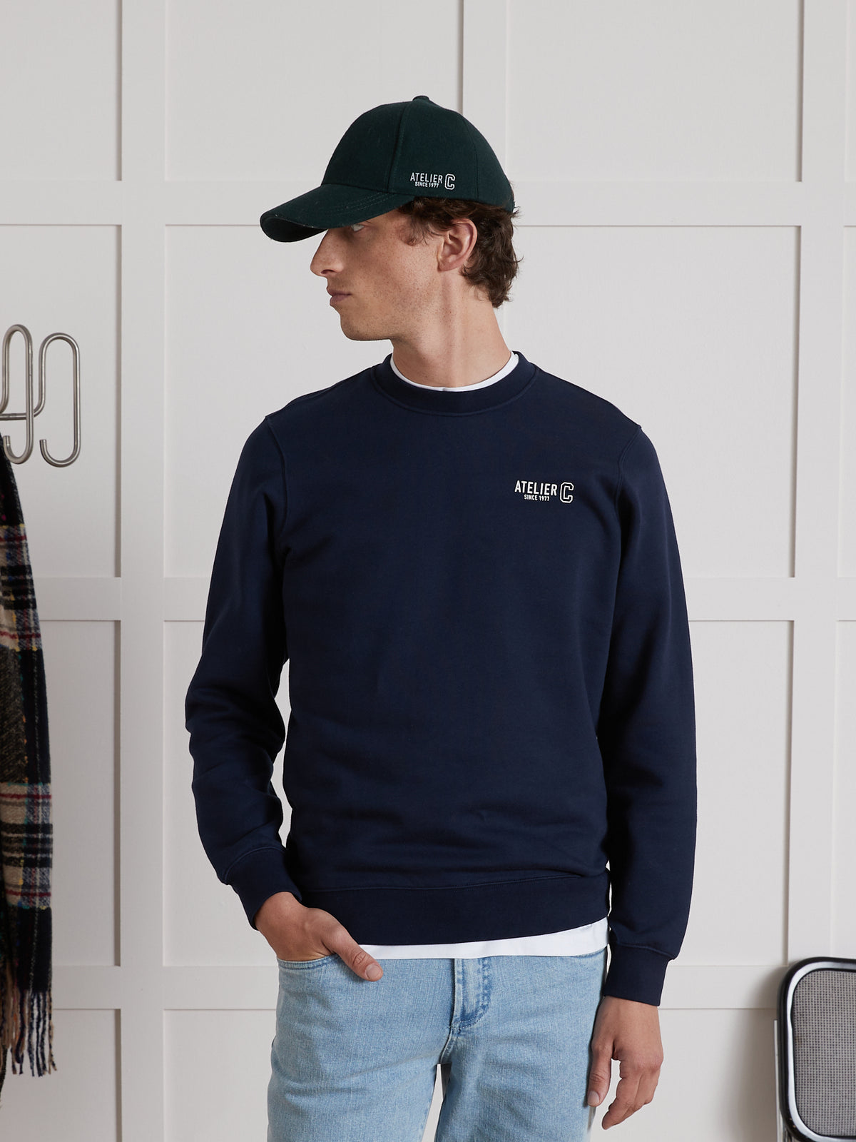 Herensweater in molton - biokatoen