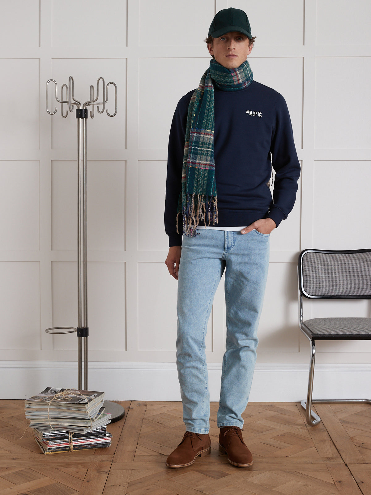 Herensweater in molton - biokatoen
