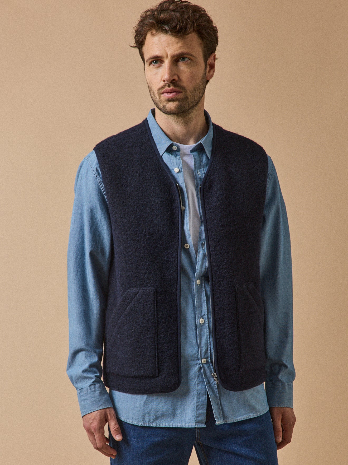 Gilet zippé sans manches homme