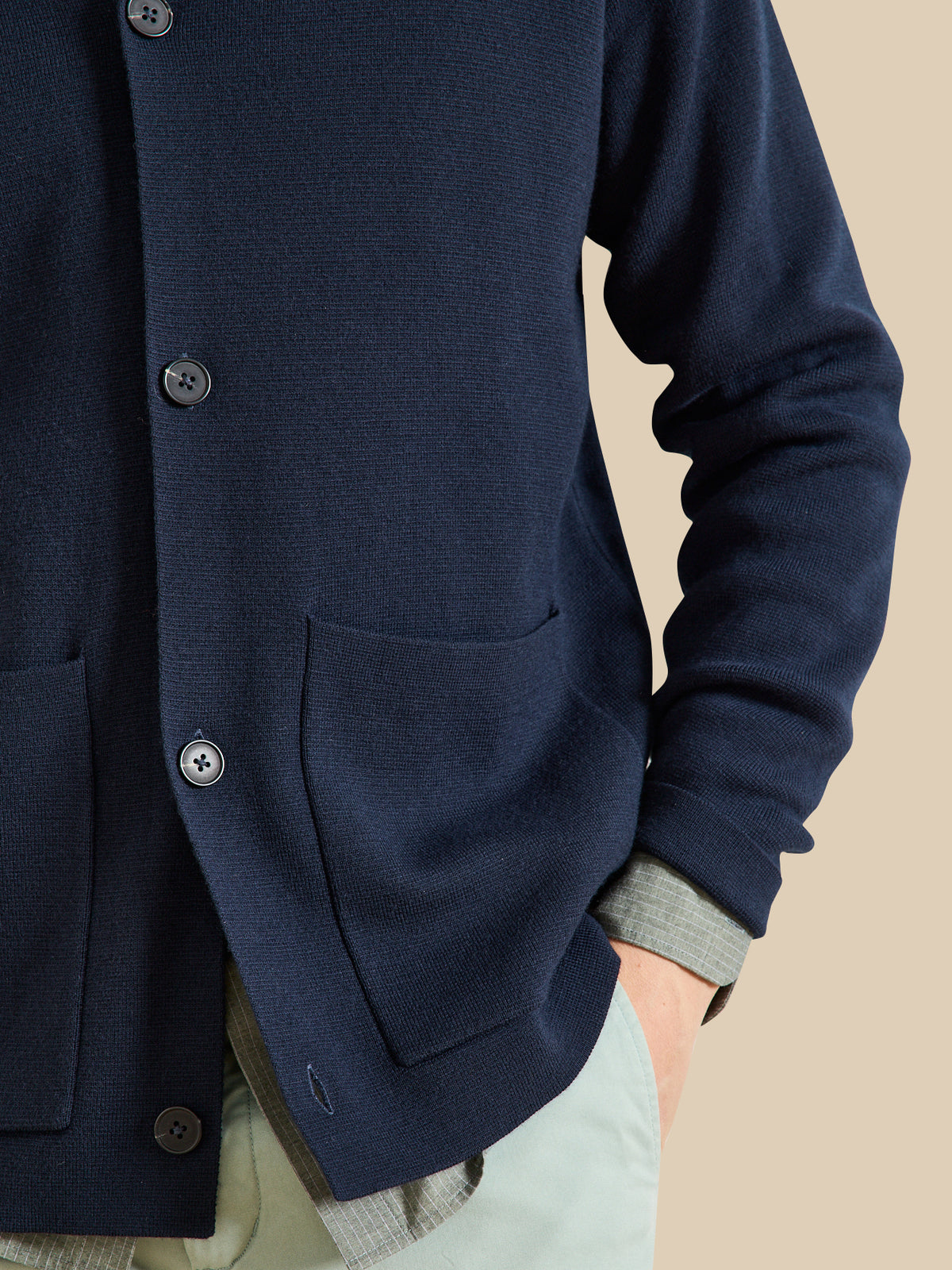 Cardigan homme avec laine et fibres recyclées