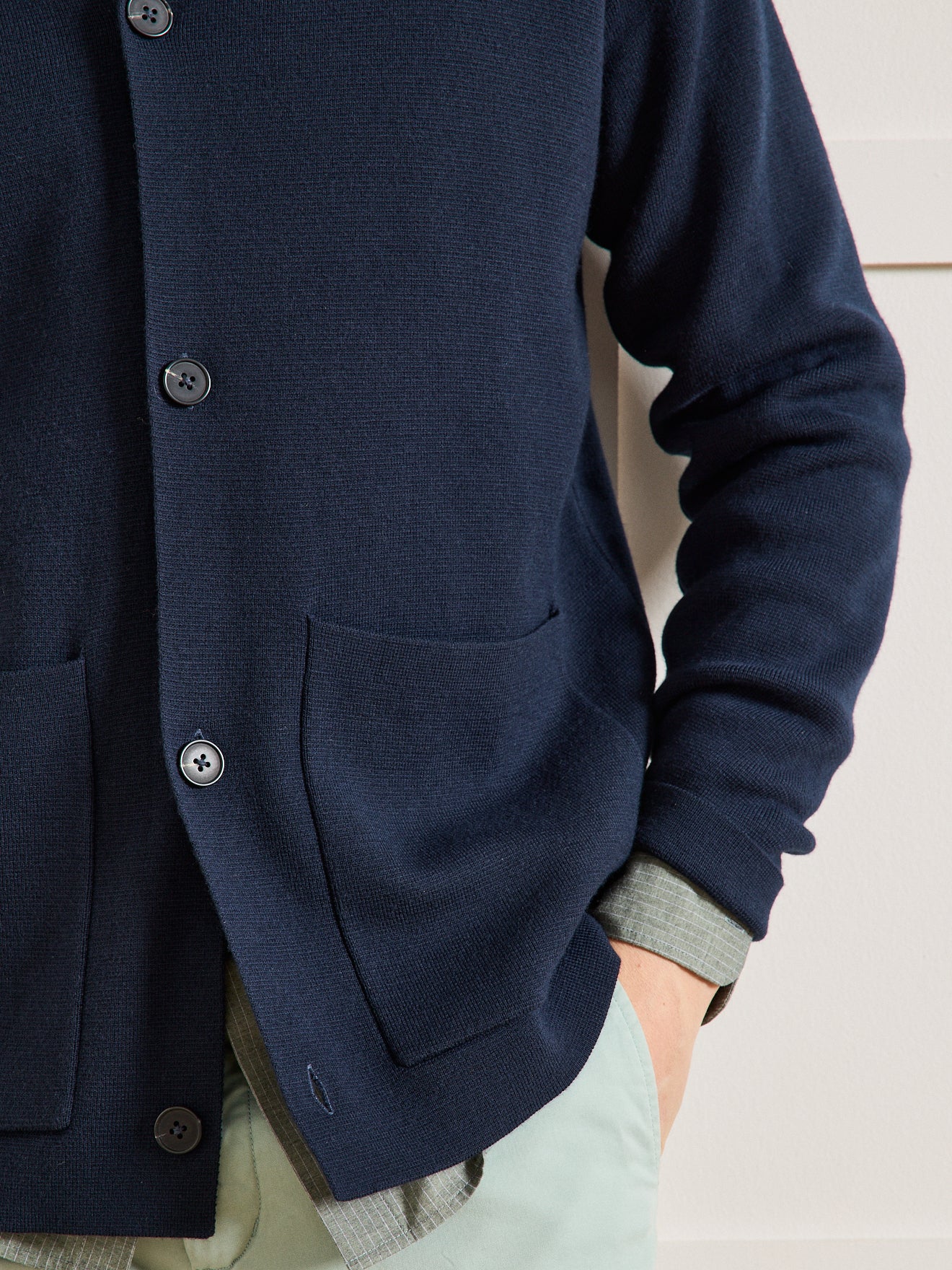 Cardigan homme avec laine et fibres recyclées