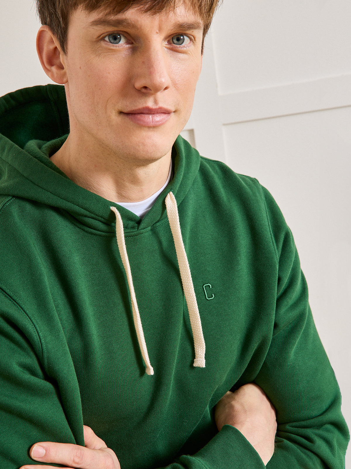 Herensweater met kap - biokatoen