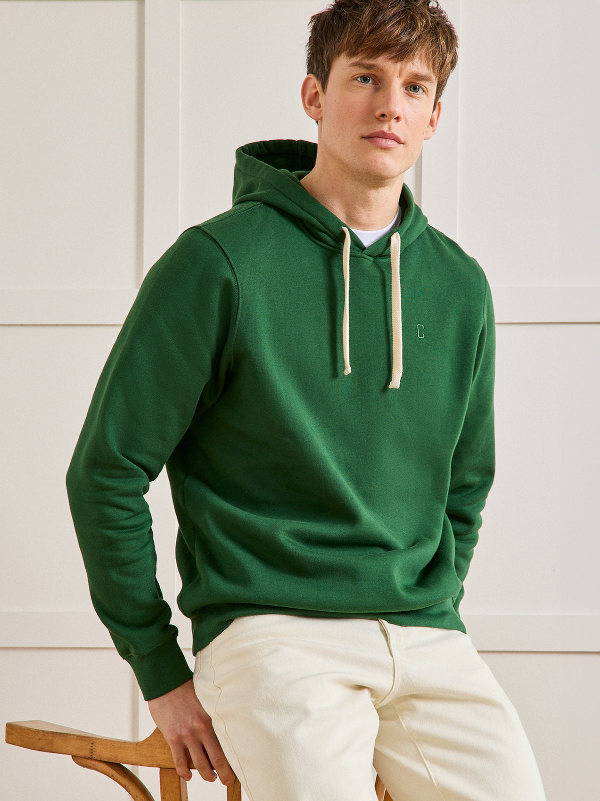 Herensweater met kap - biokatoen