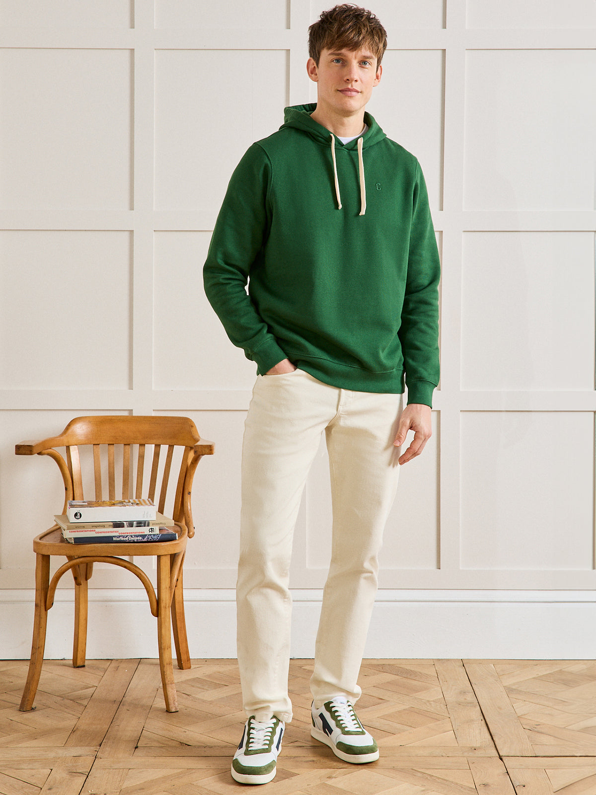 Herensweater met kap - biokatoen