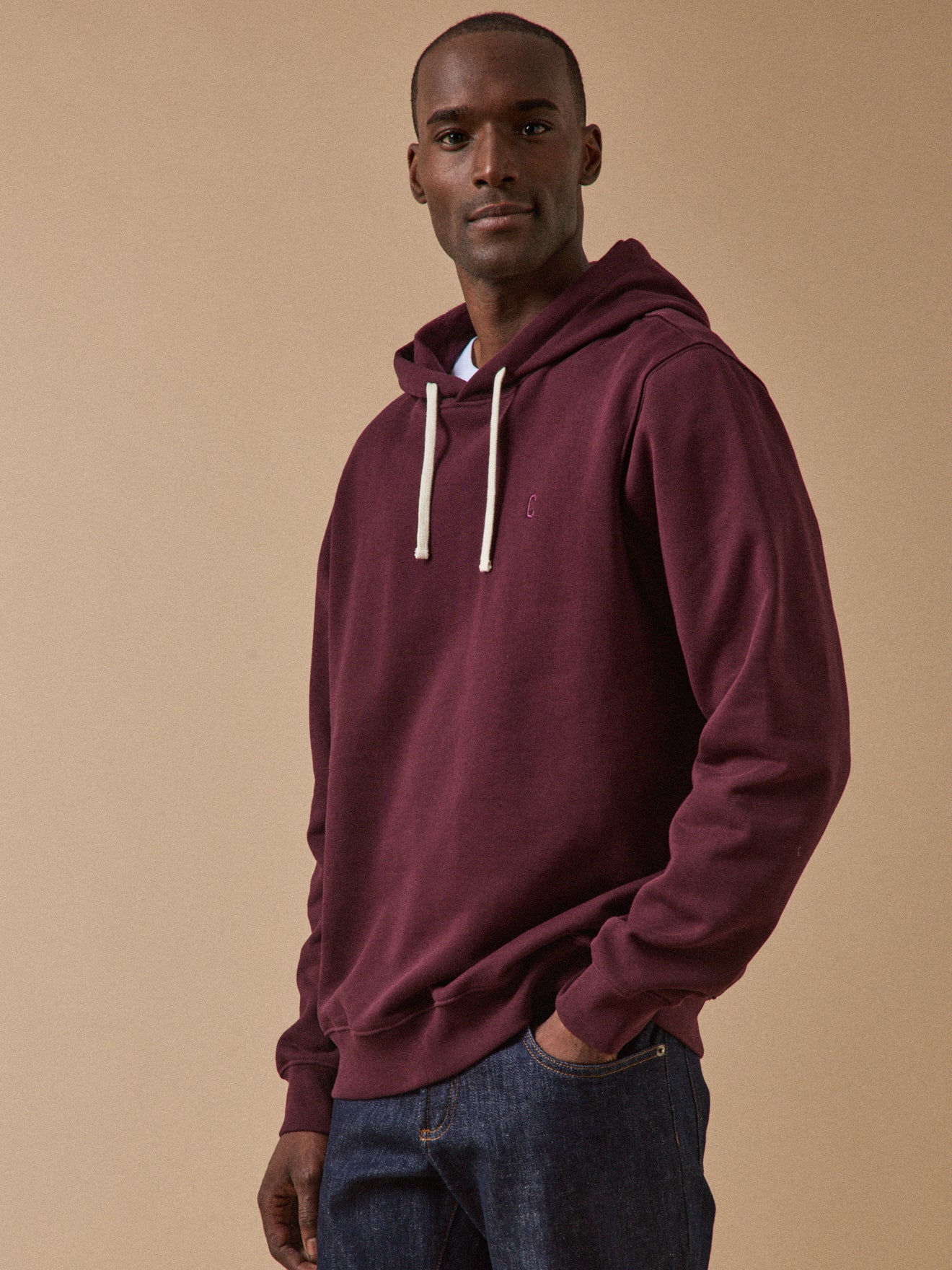 Herensweater met kap - biokatoen