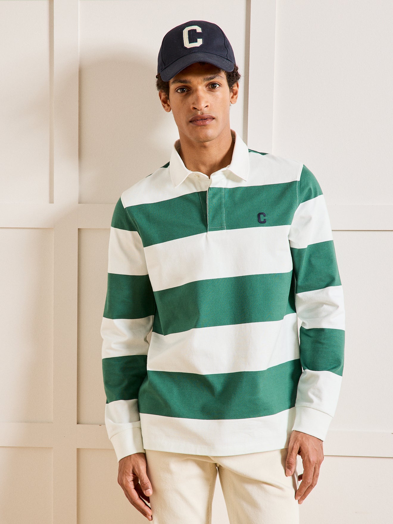 Polo rayé homme coton biologique