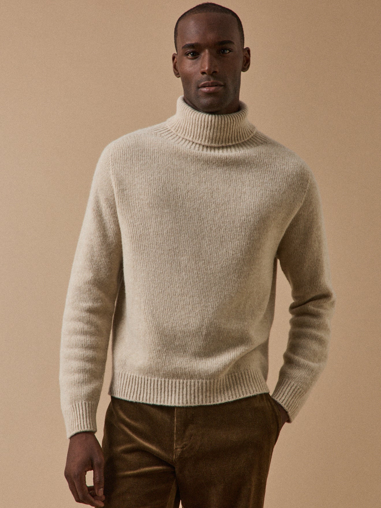 Pull col roulé homme laine majoritaire