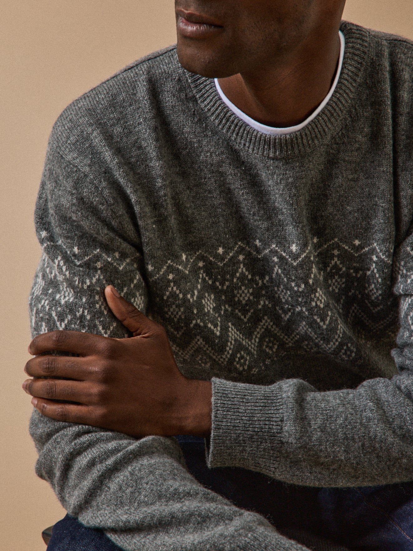 Pull jacquard homme