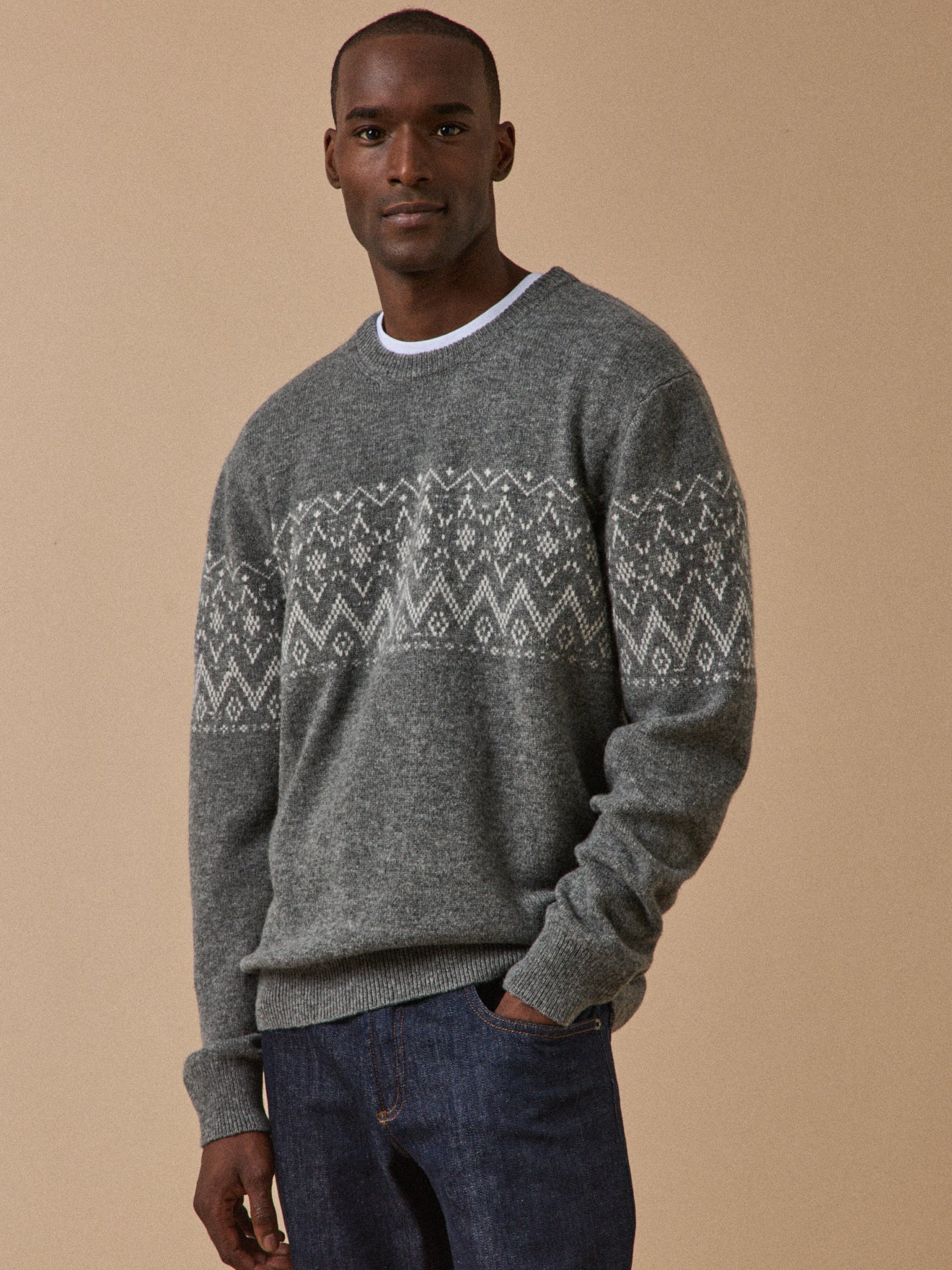Pull jacquard homme