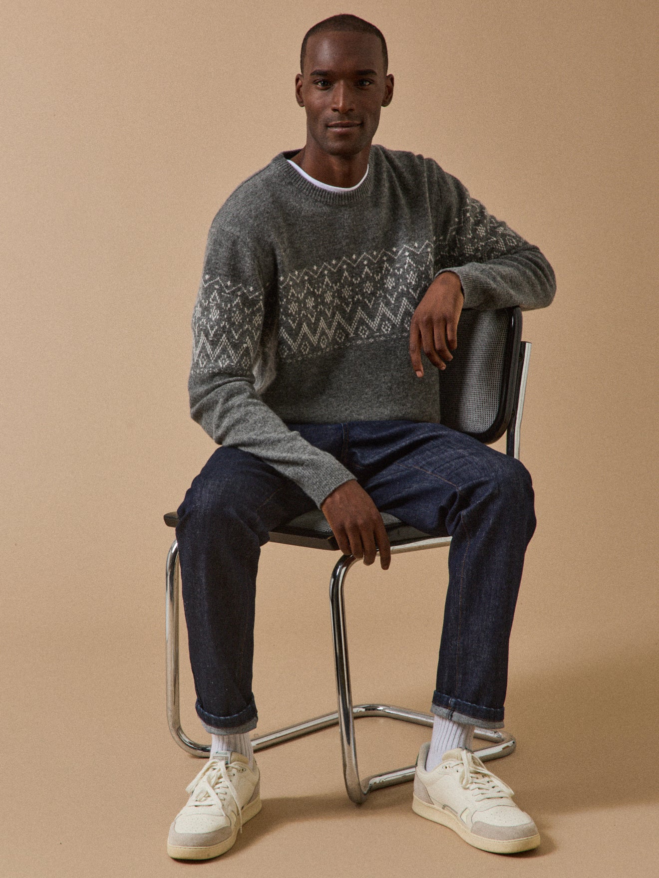 Pull jacquard homme