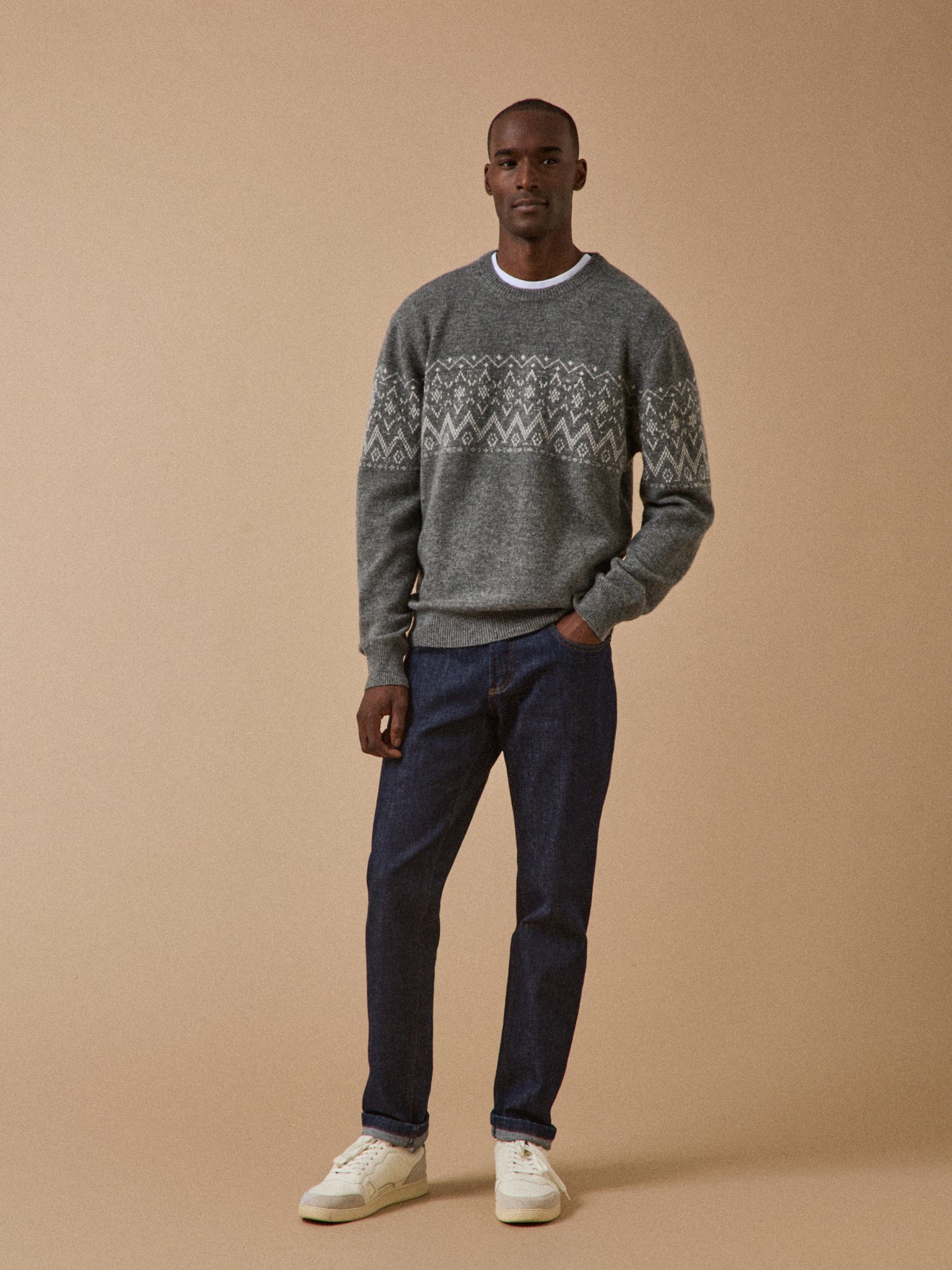 Pull jacquard homme