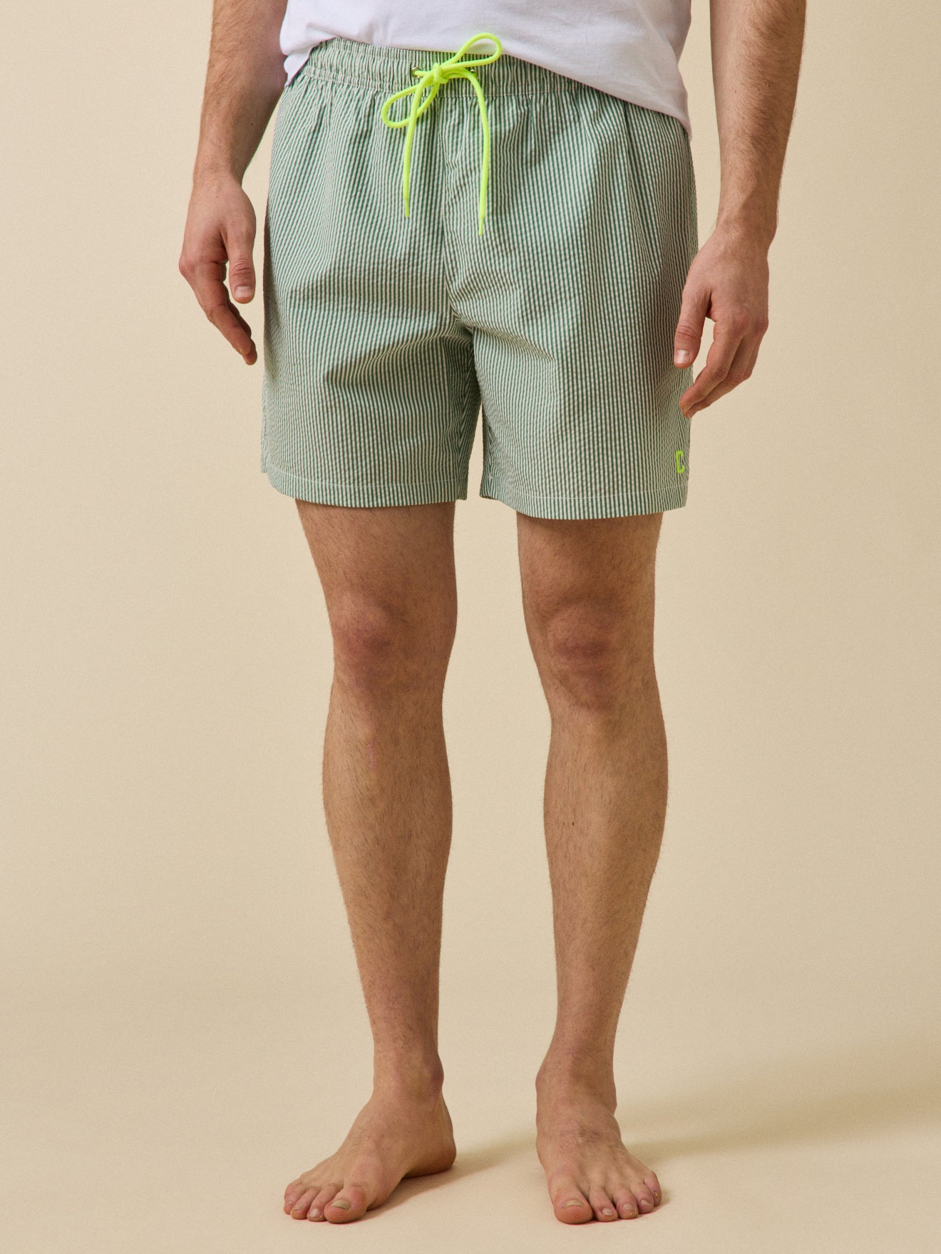 Short de bain seersucker rayé homme