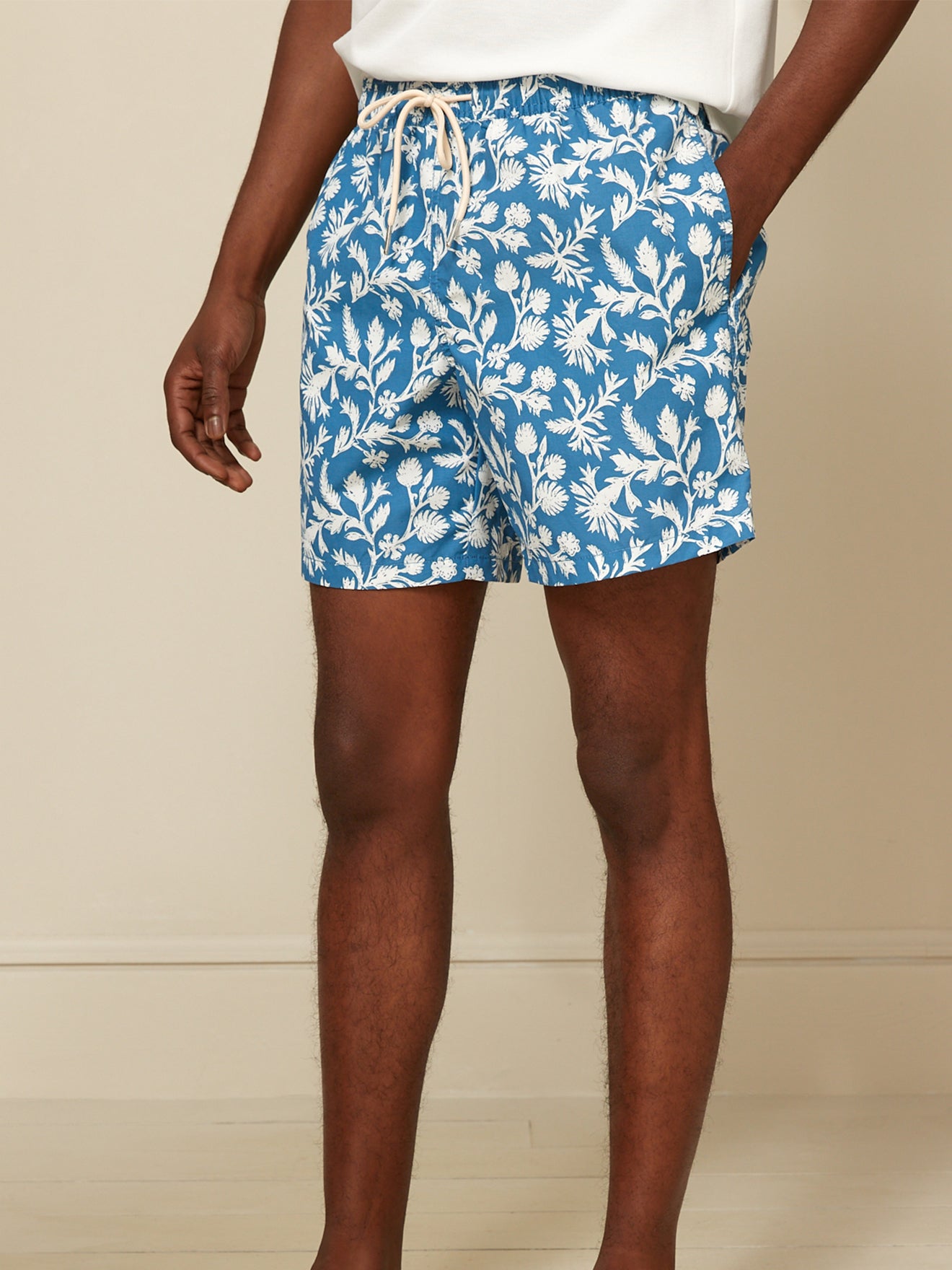 Short de bain imprimé hawaïen homme
