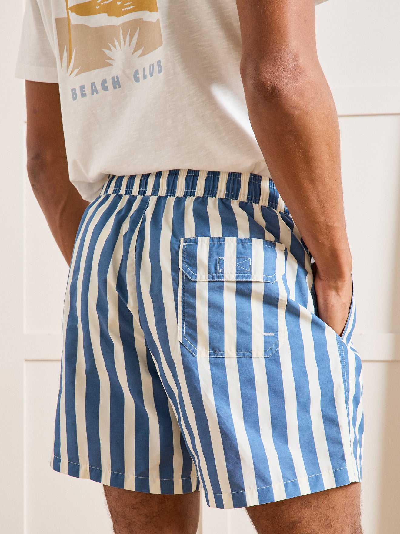 Gestreepte herenzwemshort