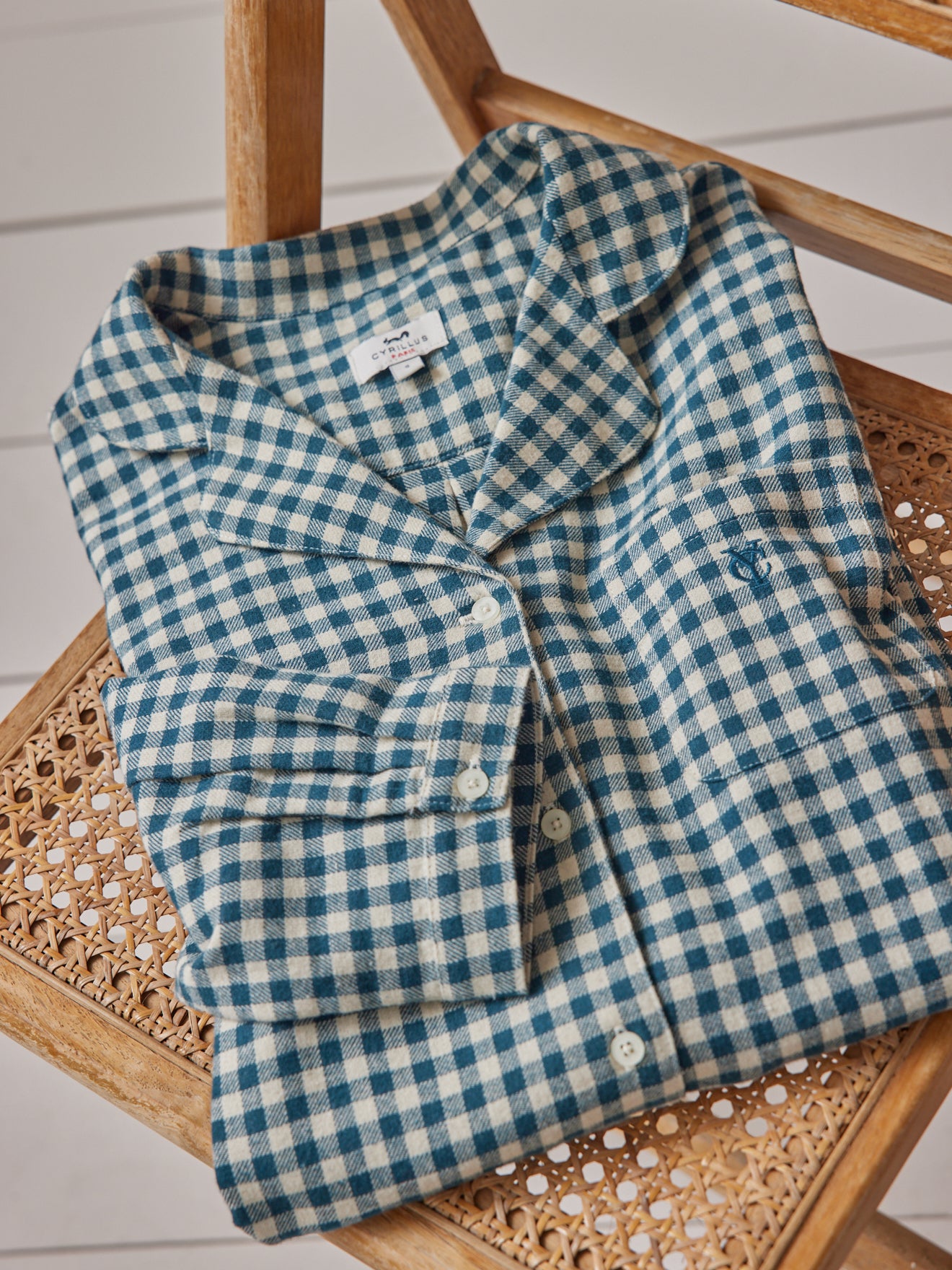 Chemise de nuit liquette carreaux vichy femme